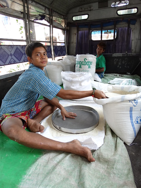 Sifting Rice - Yangon - Myanmar (Burma)