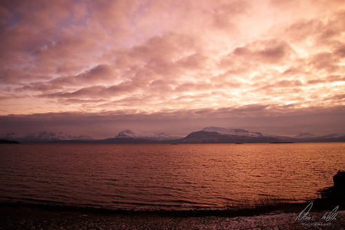 Harstadt Fjord by tObias hOth, voyage blue schnee sea sky sun mountain snow water berg norway clouds sunrise bug coast meer wasser 