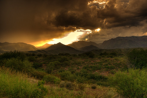 az_storm3 by keeman44, Storm over mountains just south of Payson on Hwy 87.hdr arizona crepuscular rays sunrays payson camp