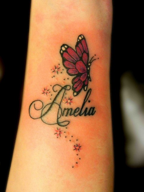 star tattoo - name tattoo - butterfly tattoos | Source: infi… | Flickr