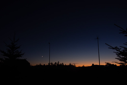 blue sunset sky rumney moon windmill pine unitedstates newhampshire planet astronomy starport em5 714mm