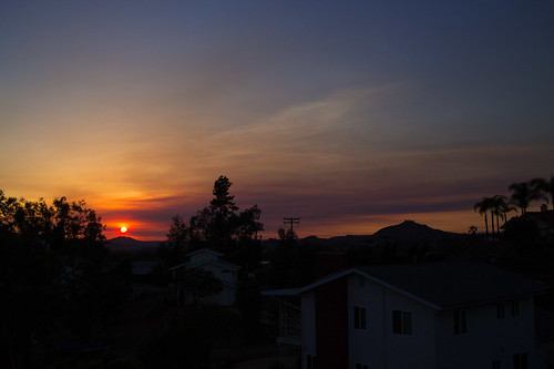 county sunset san smoke diego wildfire