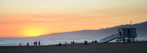 california sunset sea summer sky people usa cloud sun beach seaside sand santamonica hut baywatch