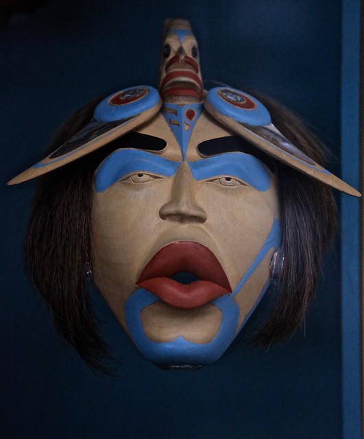 NW Coast Wood Carved & Painted Mask Traditional Art Alaska USA