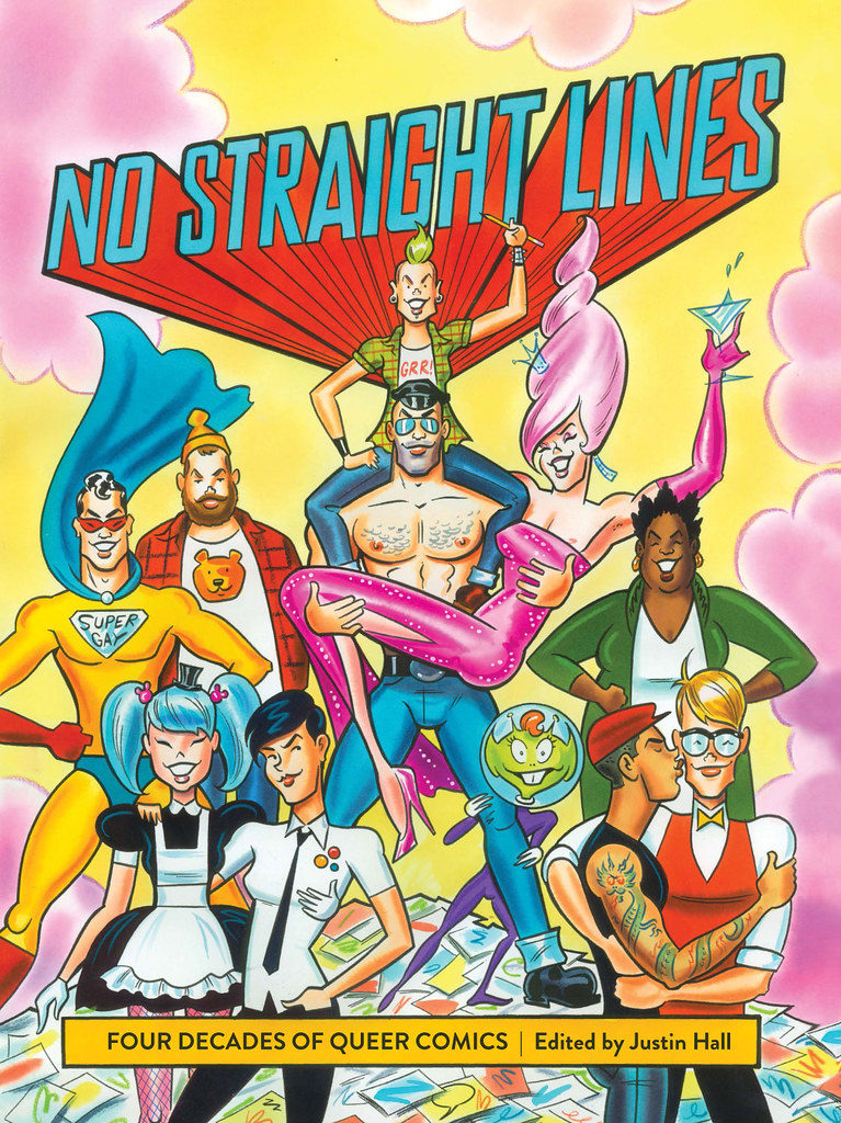 No Straight Lines: Four Decades of Queer Comics (Softcover Ed.) - cover art by Maurice Vellekoop