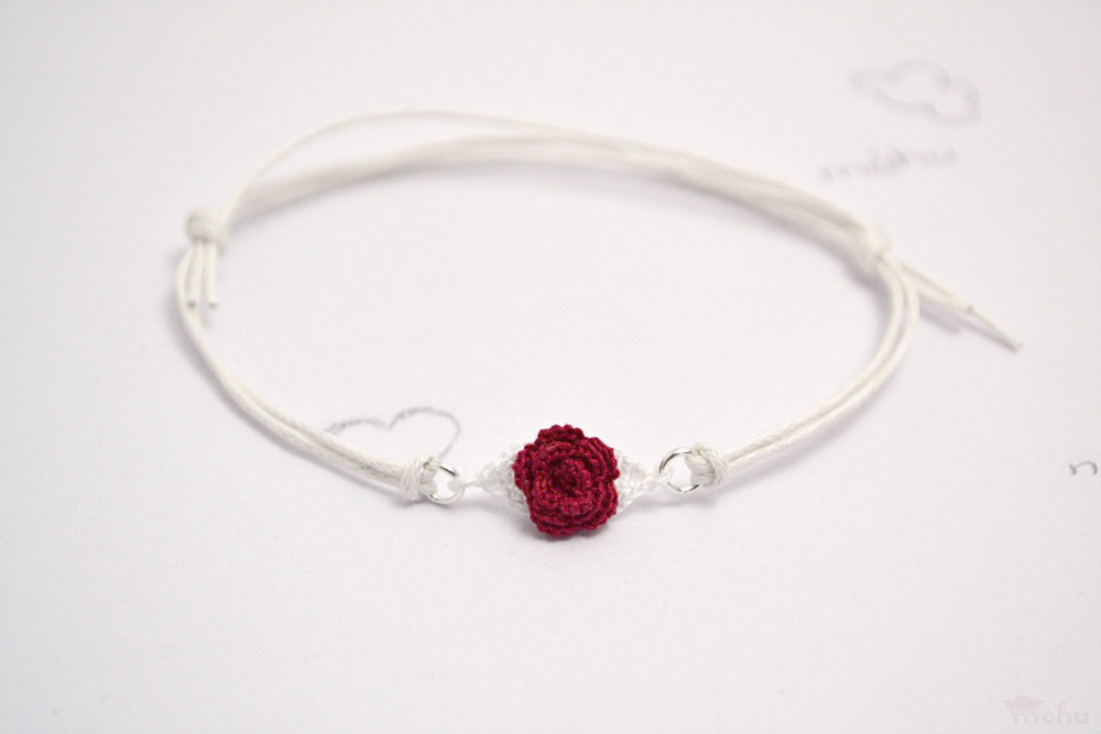 red rose bracelet | A handmade bracelet with a tiny red rose… | Flickr