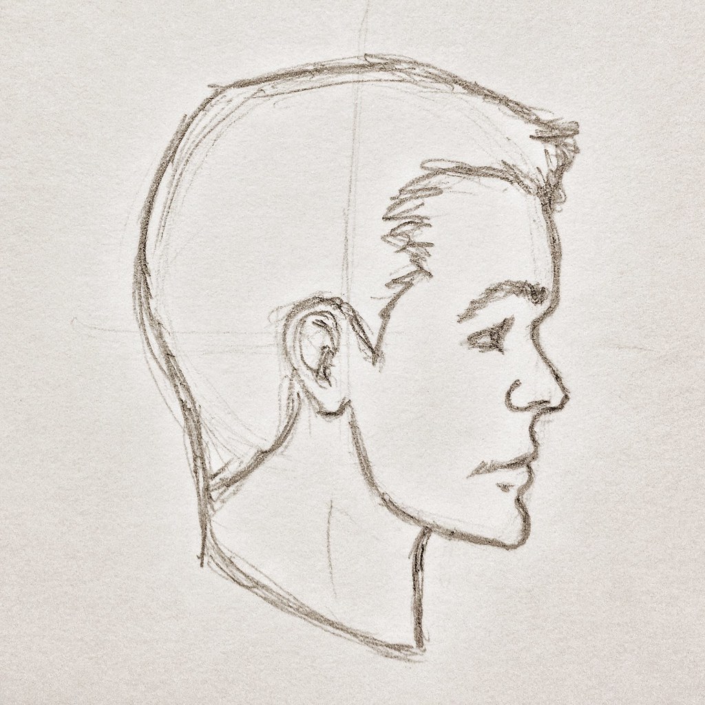 Male Profile Sketch. - 02 | Quick pencil sketch of a young m… | Flickr