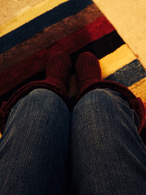 24/365 New boots, old rug, both colorful