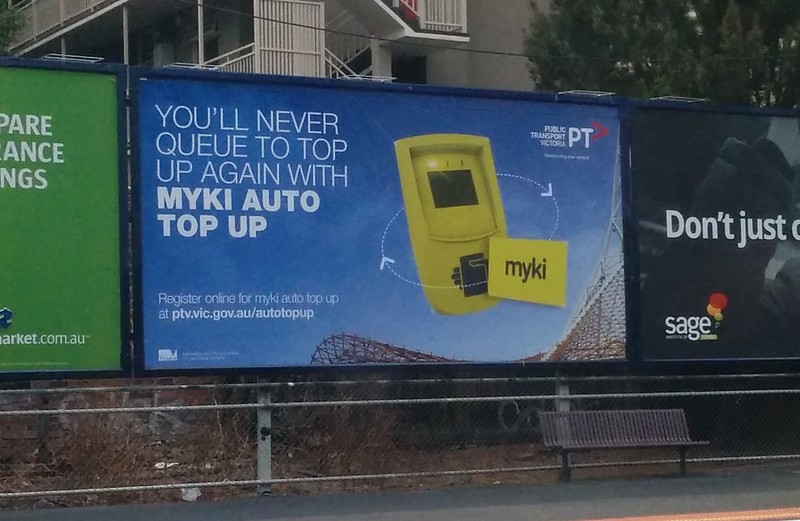 Myki billboard advertising, February 2014