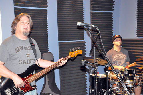 Bill Block and Joe Gelini perform with Alvin Youngblood Hart.  Photo by Kichea S Burt.