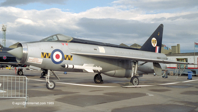 XM144 - 1960 build English Electric Lightning F.1, seen here at the Leuchars Battle of Britain day in 1989