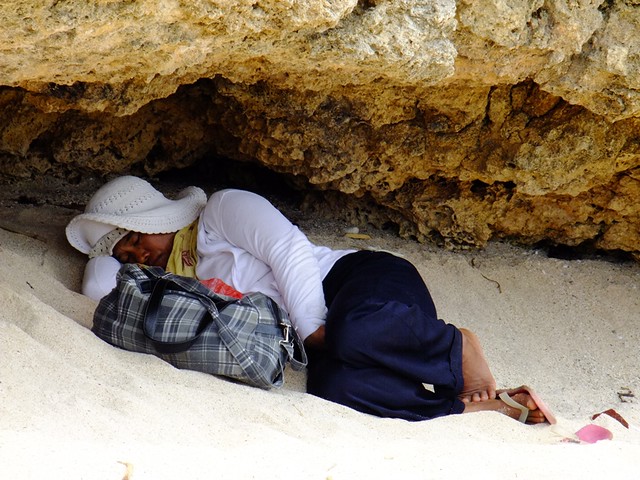 Sleeping under rock