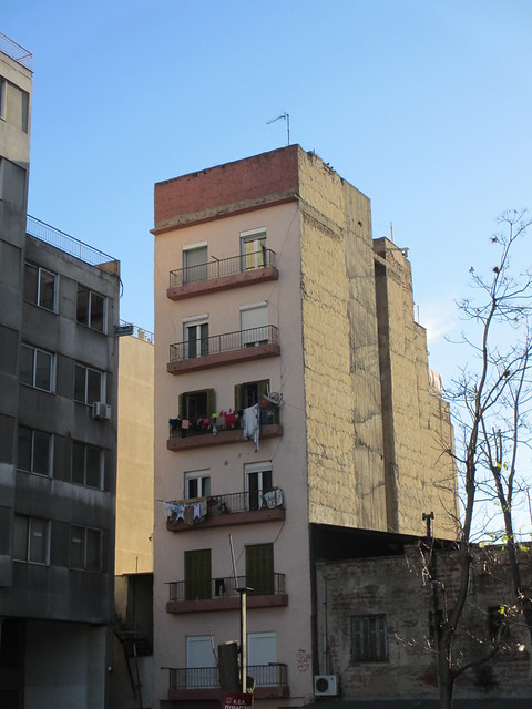 Narrow apartment building, Thessaloniki, Greece