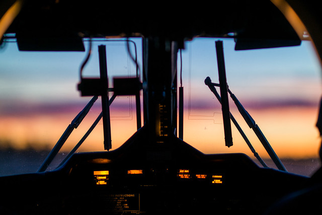 Grand Canyon Sunset Through a de Havilland DHC-6 Twin Otter Airplane Cockpit #twittertuesday