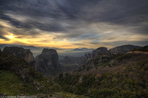 Sunset in Meteora by Alexandros87, <i>