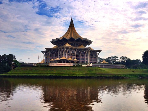 morning travel sky building nature water weather sunrise reflections river waterfront traditional places structure adventure sarawak borneo kuching dunsarawak