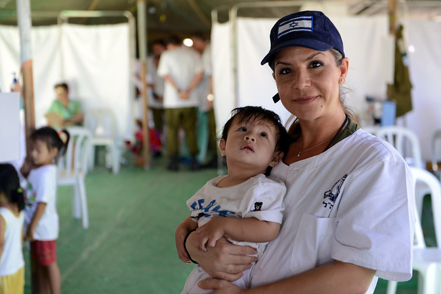 Baby in IDF field hospital