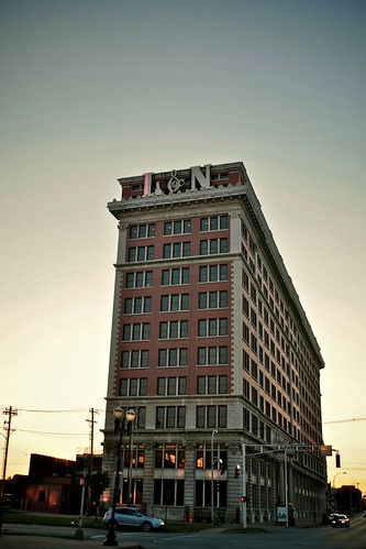 Around Louisville: L & N Office Building on West Broadway. by System58.photos by David Alan Kidd, Followed the sunset down Broadway from Logan to 47th. The sun was setting just behind her.street lig