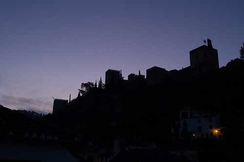 night sunrise spain clear alhambra granada andalusia