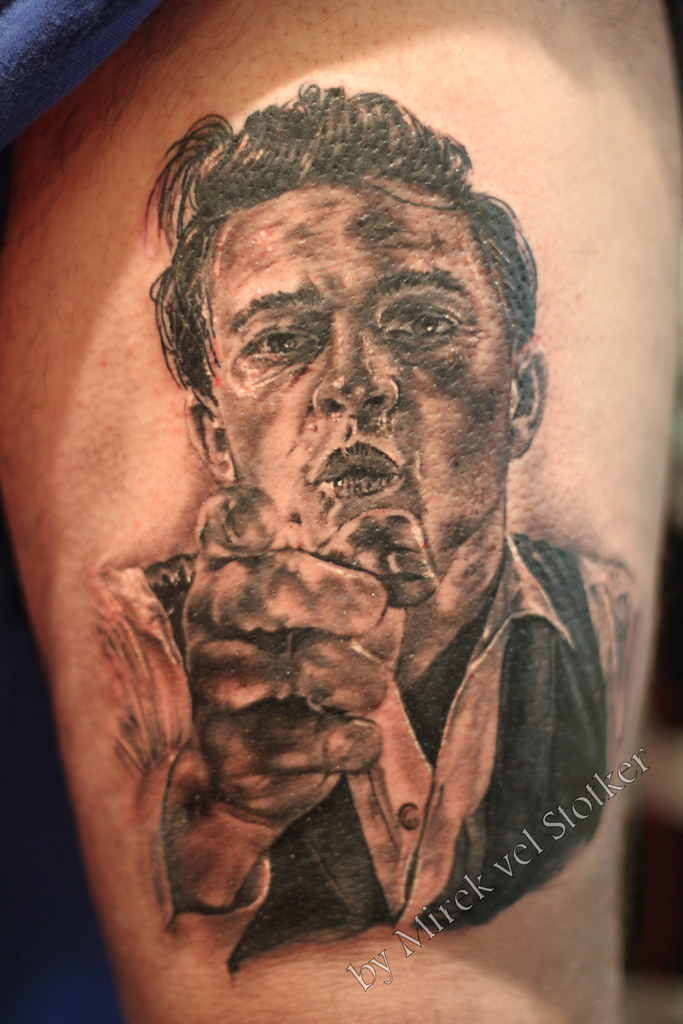 Johnny Cash tattoo portrait by Mirek vel Stotker | stotker | Flickr