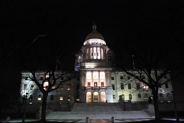 Rhode Island State House at night