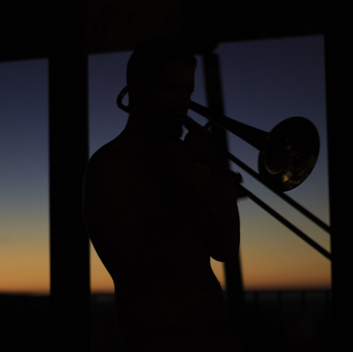 trombon music musician sunrise silhouette silueta