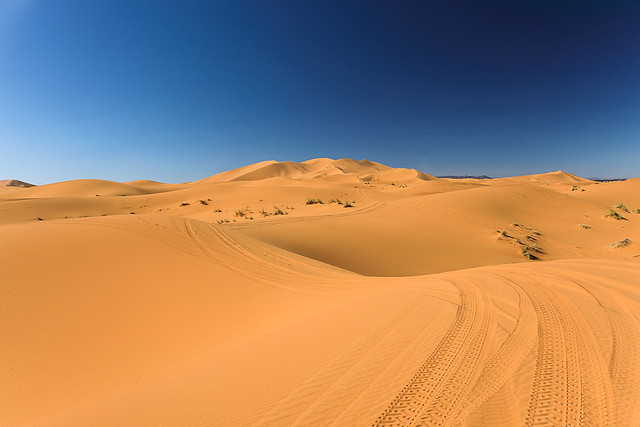 Erg Chebbi sand dunes in Morocco,