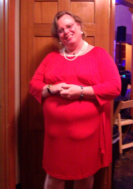 Die Dame im roten Kleid