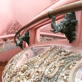 The hand rail of the staircase inside the elephant museum | by sourjayne