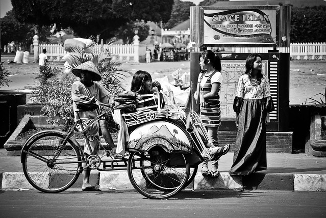 Pedicab and Girls