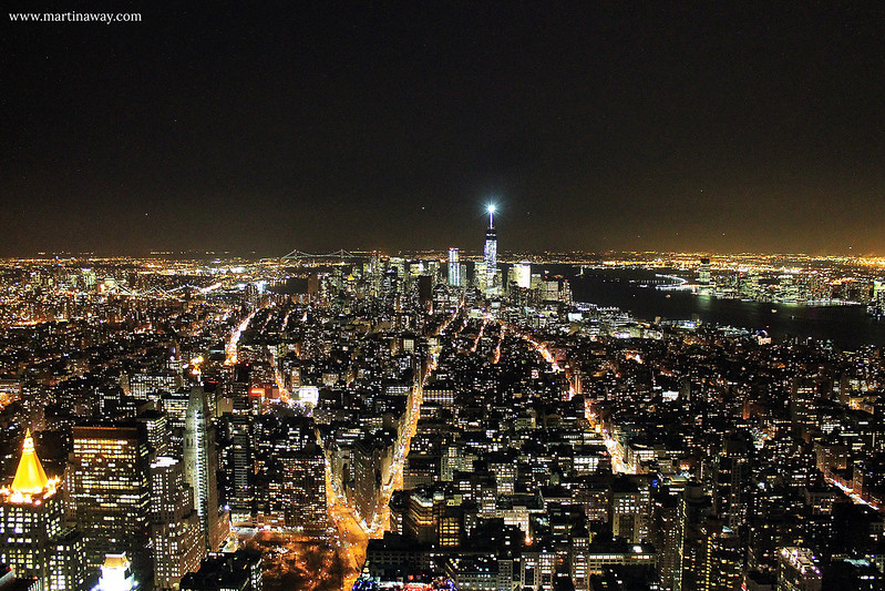 Manhattan di notte dall'Empire State Building