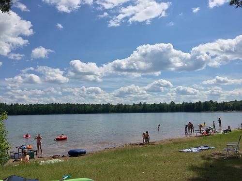 camping trees wisconsin clouds swimming northwoods crystallake