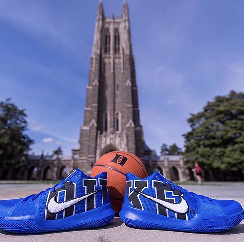 Introducing the Kyrie 3 "Duke" designed by former @dukembb player @kyrieirving. The shoes made their debut in #CameronIndoor at the senior night game against Florida State this week. #dukebasketball #pictureduke #kyrie3 #nike (PC: @dukembb)