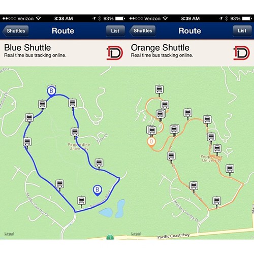 The shuttle tracker feature in the #Pepperdine mobile app is officially LIVE! Download on iTunes or Google Play