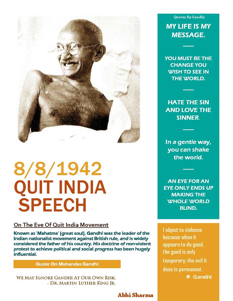 Quit India Speech By Mahatma Gandhi (1942)