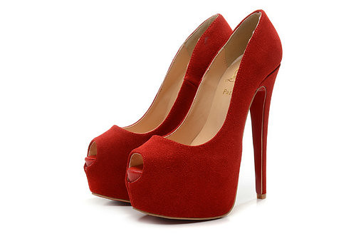 Lady Peep Christian Louboutin Red Suede Highness Platform … | Flickr