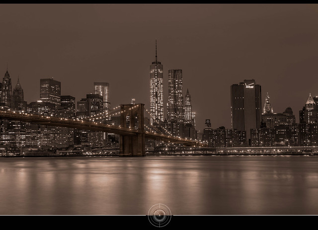 Manhattan at Night sepia edit