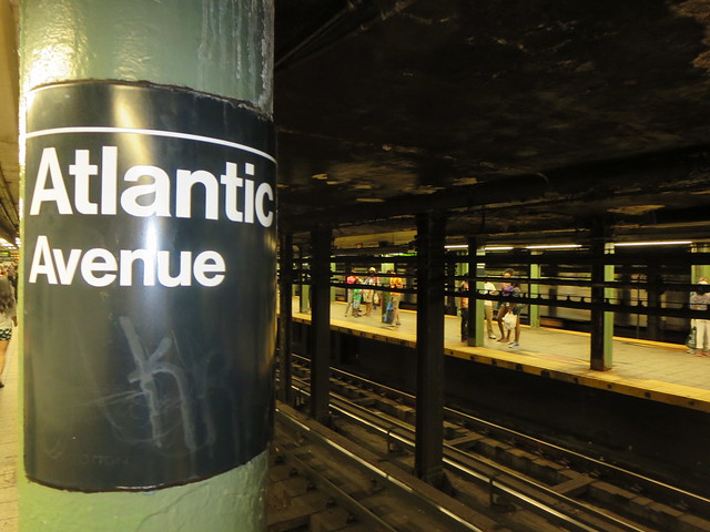 Atlantic Avenue NYC subway station to the MTV VMA Video Music Awards at the Barclays Center in Brooklyn, New York City