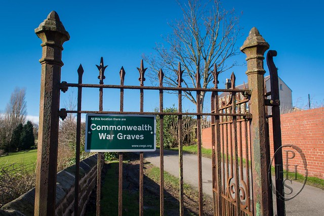 Commonwealth War Graves Commission sign at St John the Baptist Church 1 of 3