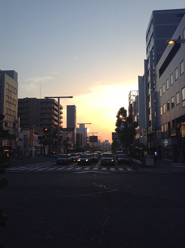 street sunset cityscape