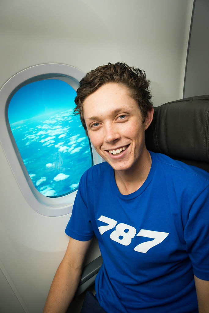 Lots of aviation geeks in 787 t-shirts | Our first commercia… | Flickr