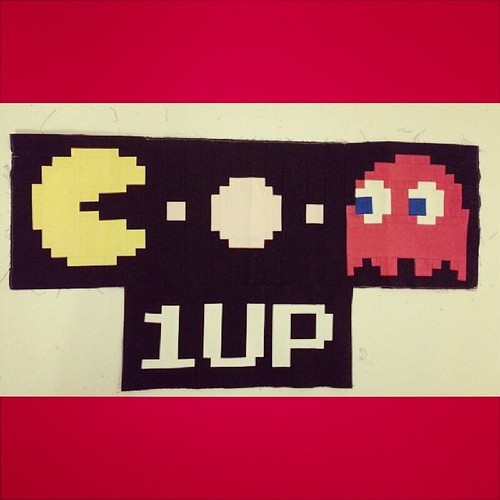 I added a 1UP block to my Pac-Man block to atone for my tardiness. Now I can finally send off my last parcel for the #fabbee! | by hollybroadland
