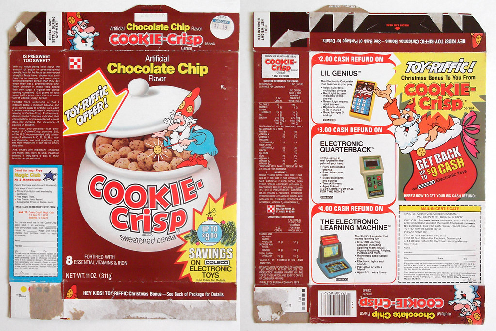 1991 Ralston Cookie Crisp Cereal Box unused factory FLAT cf19 n 