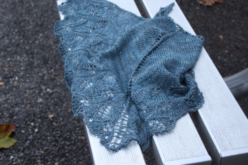 gingko shawlette from ravelry