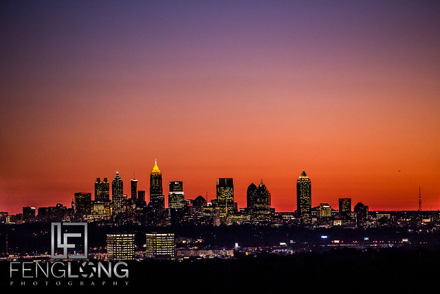 Sony A7R + Canon EF 70-200mm f/2.8L IS II with Metabones Mark III Adapter | Downtown Atlanta at Sunset as seen from Buckhead | Atlanta Time-Lapse Photography