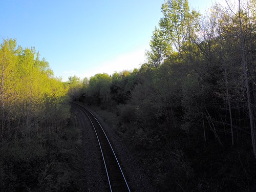 Train tracks just before sunset. by jolibrarian1,