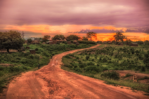 africa zambia gravel road sunset easternprovince vulamkoko rural evening sand landscape