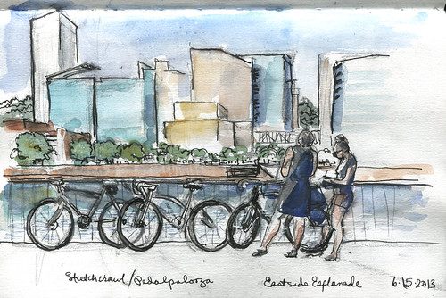 Sketchcrawl/Pedalpalooza - Portland from Eastside Esplanade