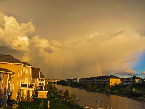 sunset cloud storm rainbow alberta thunderstorm cb airdrie