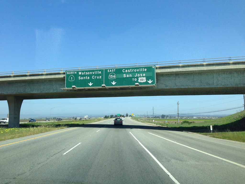 watsonville ca to hwy 5 freeway map